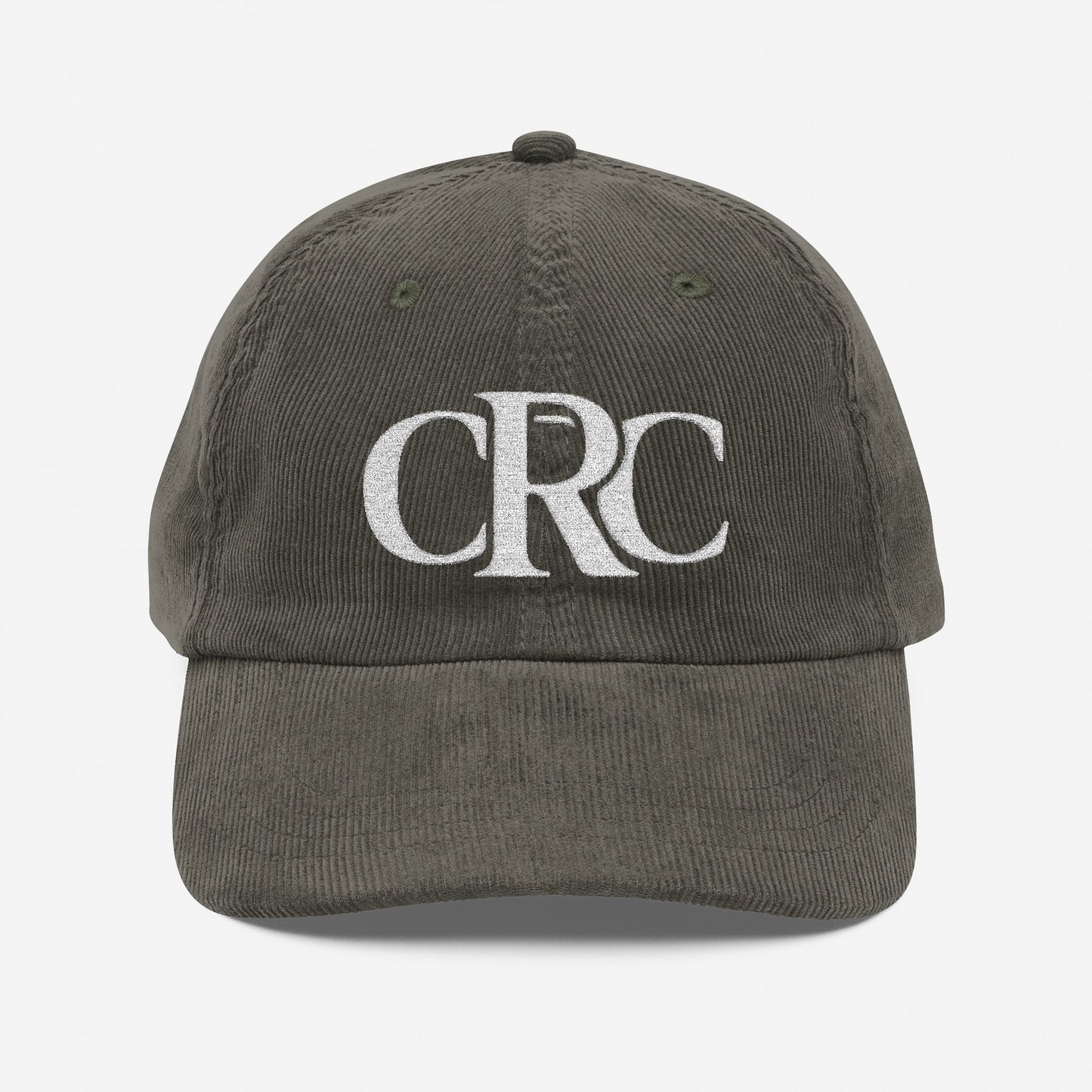 STUDIO "HALLMARK" CORDUROY HAT - OLIVE/WHITE