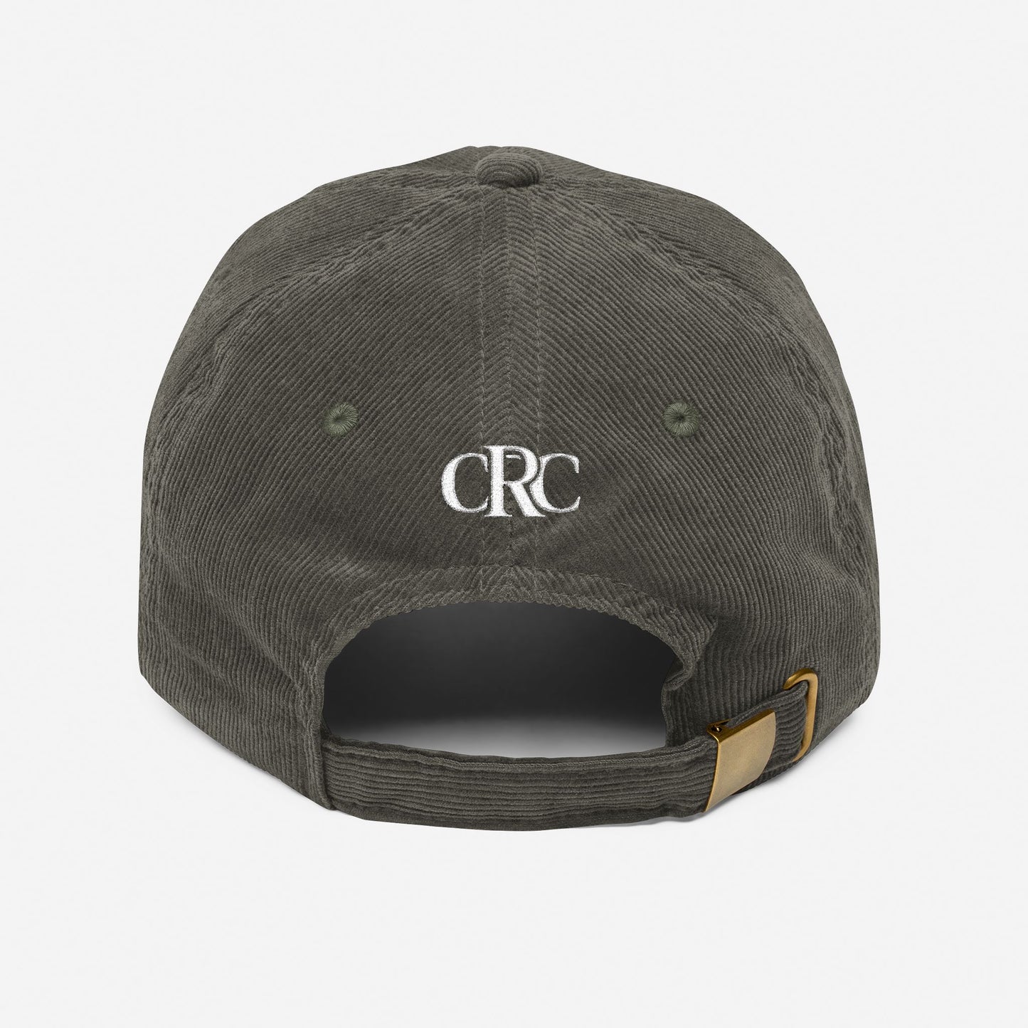 STUDIO "HALLMARK" CORDUROY HAT - OLIVE/WHITE